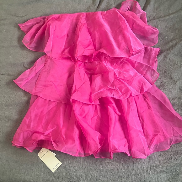 Organza Tiered Strapless Mini Dress - Picture 3 of 8